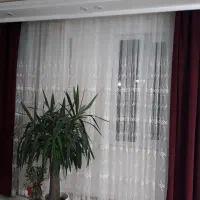 ۴عدد والون پرده مخمل زرشکی نو