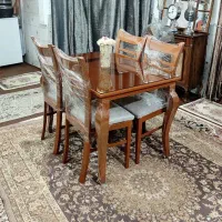 میز ناهار خوری4نفره سفیدوقهوه ای دست آخر کارگاه