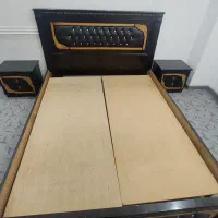 تخت خواب چوبی دونفره تمیز|تخت و سرویس خواب|تاکستان, |دیوار