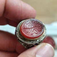 انگشتر خط حیدر رکاب قلمزنی عتیقه