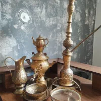 سماور و قلیون برنجی|کلکسیون اشیاء عتیقه|مشهد, هنرستان|دیوار