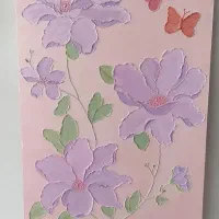 تابلو نقاشی دکوراتیو گل برجسته