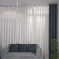 کار ترکیبی کتان پتینه و حریر طرح دار