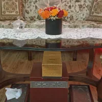 مبل استیل با چوب گردو تمیز در حد نو ۷ نفره|مبلمان خانگی و میز عسلی|رامسر, |دیوار