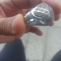 انگشتر نقره کار دست استاد دو مهر