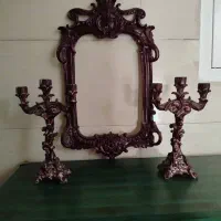 قاب آینه و شمعدان پلی استر شیک