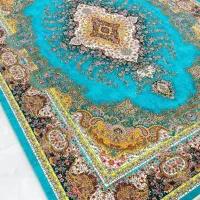 فرش خشتی فیلی تاج محل گل ابی کد ۴۴۴۴۵