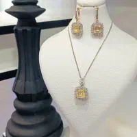 ست با سنگ سیترین نماد ثروت،خوشبختی از نقره شاهکار|جواهرات|ارومیه, |دیوار