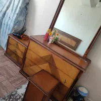 تخت دونفره پاتختی و دراور و آینه|تخت و سرویس خواب|سهند, |دیوار