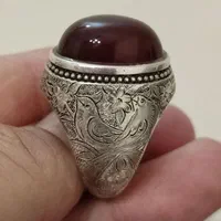 انگشتر نقره دست ساز و قلمزنی فرح نیا