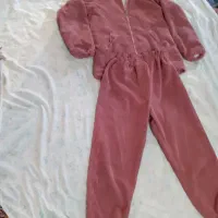 کاپشن و شلوار ست برای ۹ تا ۱۱ سال مخمل کبریتی