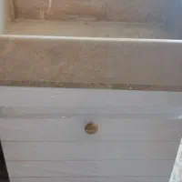 روشویی کابینتی pvc با آینه باکس با چک صیادی