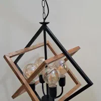 لوستر چوب و فلز