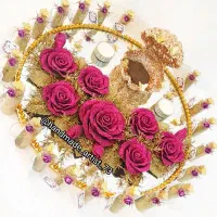 سینی حنا،دسته گل،تزئینات حنابندان|صنایع دستی و سایر لوازم تزئینی|شیراز, شهرک گلها|دیوار