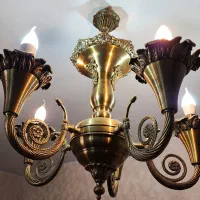 لوستر های برنجی ۵شاخه ودیوار کوب