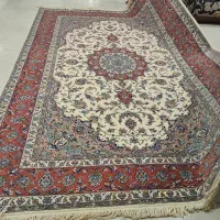 فرش دستبافت کاشان ۹متری  جفت گل ابریشم