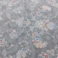 فرش ۱۲ متری طوسی روشن گل برجسته