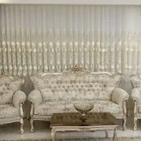 پرده پذیرایی اشرافی پانچ زیر پرده و دکور پرده زبرا