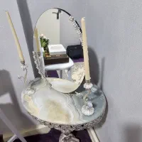 آیینه و شمعدان با میز (آب نقره)