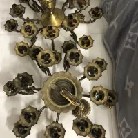 دو عدد لوستر ۱۶ شاخه برنز اصل قدیمی|لوستر و چراغ آویز|دامغان, |دیوار