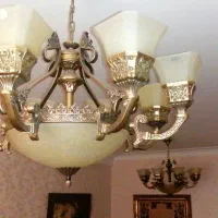 لوستر طرح برنز 8 شاخه و 3 شعله داخل 2 عدد|لوستر و چراغ آویز|ری, ظهیرآباد|دیوار