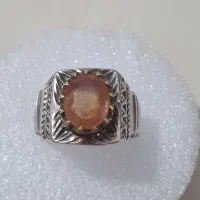 انگشتر یاقوت زرد آفریقایی با رکاب دست ساز