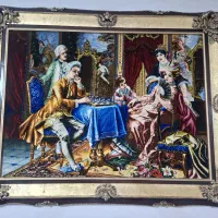 تابلو فرش فاخر دستباف طرح فرانسوی شطرنج باز