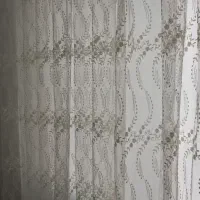 پرده تور گل برجسته