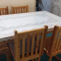 میز نهار خوری شش نفره چوب راش