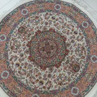 دو تخته فرش مشهد گرد قطر ۱/۵ در حد نو