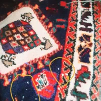 فرش دست بافت کاشان خیلی قدیمی بافت پشمی