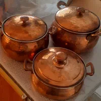 سرویس قابلمه مسی با وزن سنگین و چکشی شده