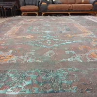 فرش محتشم سبز آبی ۱۲۰۰ شانه