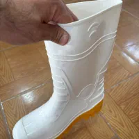 چکمه پلاستیکی ساق کوتاه سفید مارک شهپر