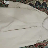 پالتو تمام کتان فری سایز بسیار شیک سبک رنگ شیری