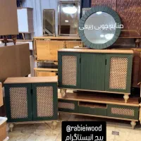 کنسول آینه ست اقتصادی وافل حصیر|بوفه، ویترین، کنسول|تهران, شهرک ولیعصر شمالی|دیوار