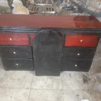 آینه کنسولی بدون خط و خش با صندلی و آینه ۶کشو
