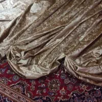 پرده مخمل و تور کار شده تمیز