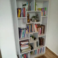 کتابخانه MDF سفید های گلس|کتابخانه، شلف، قفسههای دیواری|رشت, رشتیان|دیوار