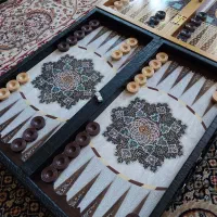 فروش تخته نرد ام دی اف روکش چرم مشکی