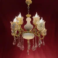 لوستر۸شعله سرامیکی برنزی ایتالیایی ضمانت ده ساله