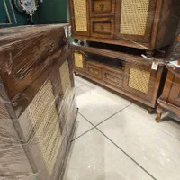 کنسول حصیری تمام چوب سرویس چوب میزتی وی|بوفه، ویترین، کنسول|مشهد, توس (بلوار توس)|دیوار