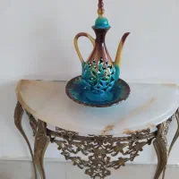 پارچ سفالی و بشقاب دکوری