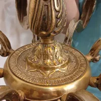 دو عدد لوستر برنز ۶ و ۸ شاخه|لوستر و چراغ آویز|تهران, حکیمیه|دیوار