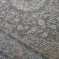 دوعددفرش ۱۲متری نونوتمام نخ گل برجسته طلاکوب اصلی