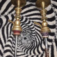 دو عدد تنه قلیون برنجی سنگین و سالم