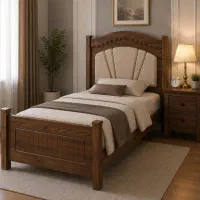 تخت خواب یک نفره چوبی با کیفیت