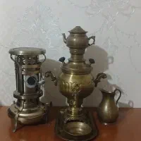 سرویس سماور مسی و چراغ اهنی