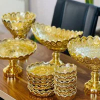 دکوربجات طلایی و ظروف پذیرایی به قیمت فاکتور