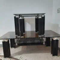 میز جلو مبلی و سه عدد عسلی در حد نو